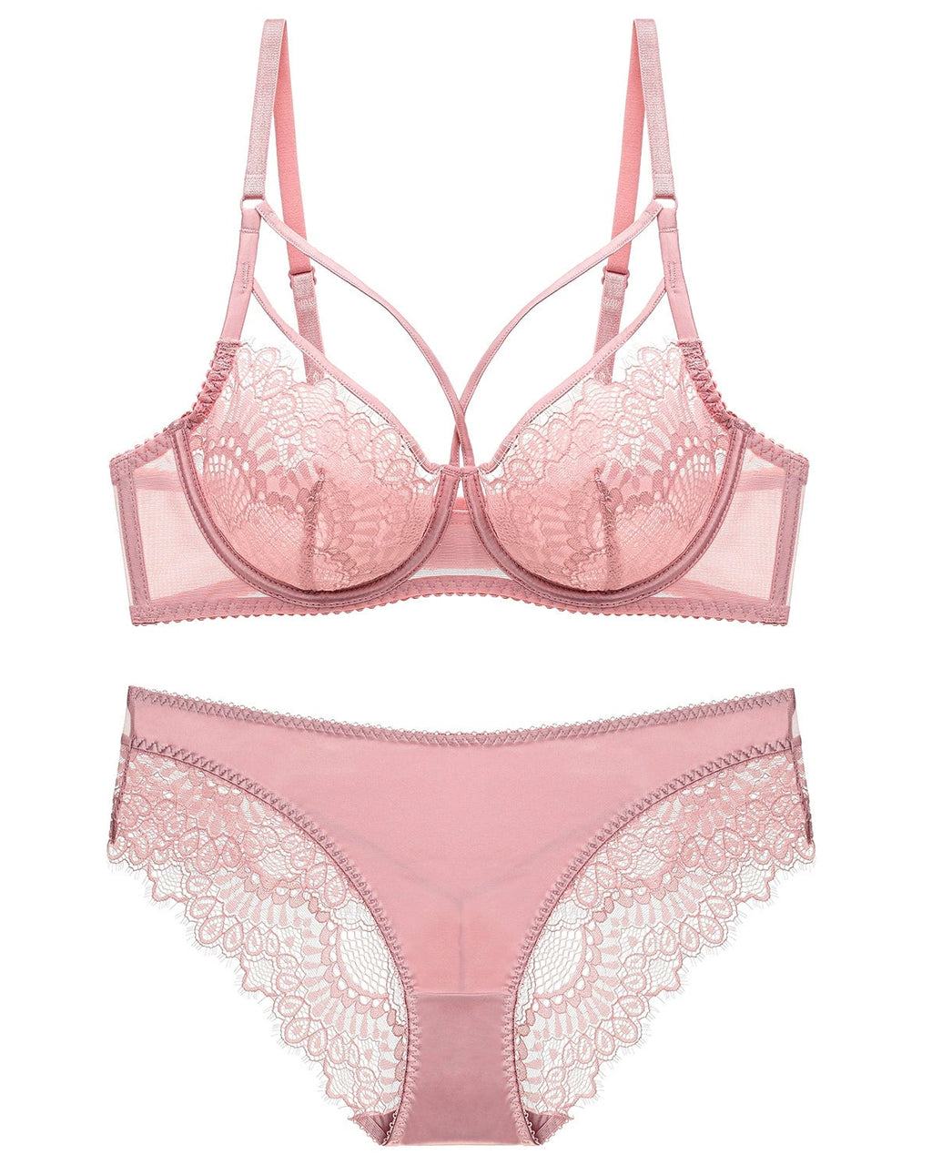 CLEO | Pink Lace Lingerie Set