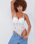 LANA | White Lace Bodysuit