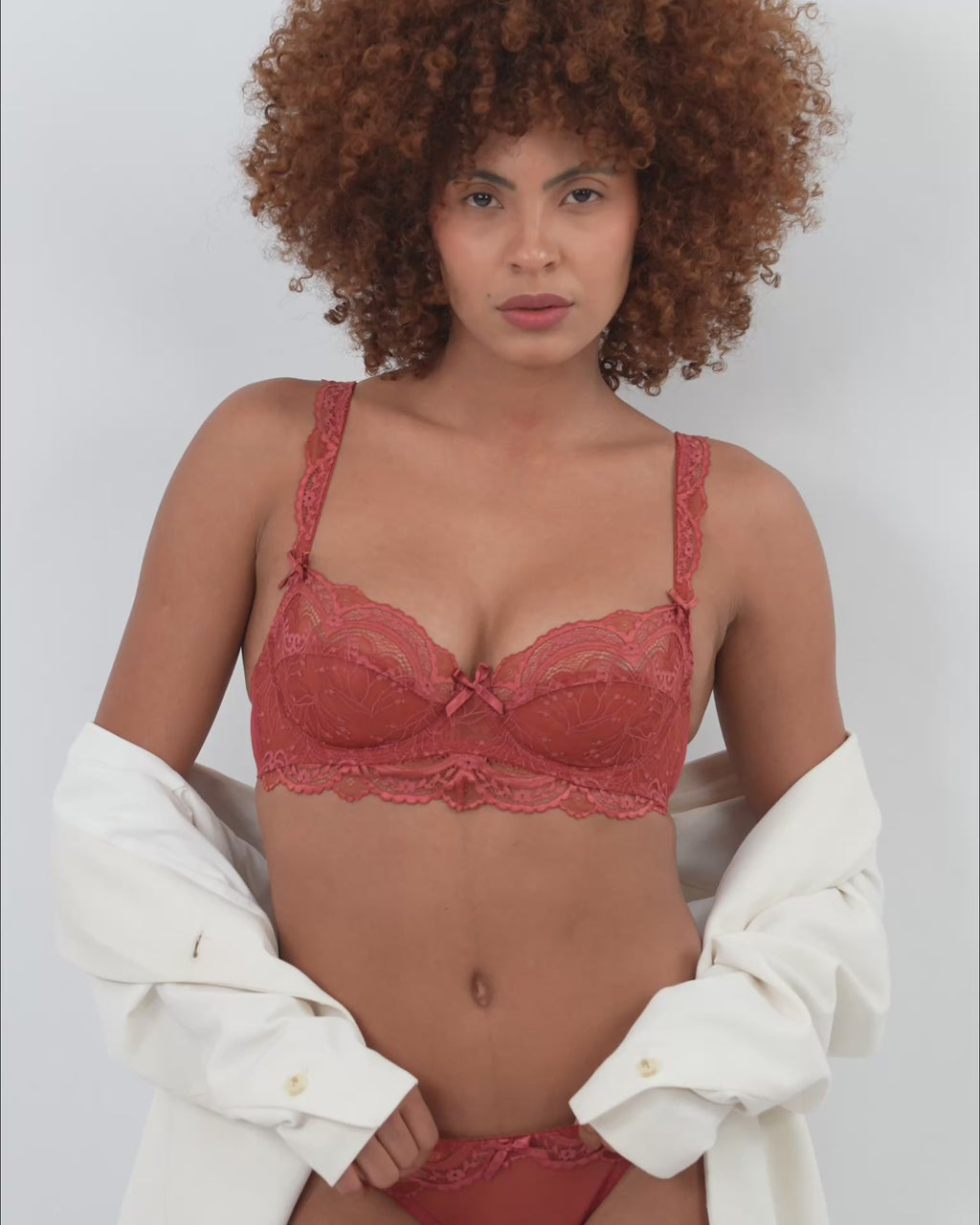 OLIVIA | Coral Lace Lingerie Set