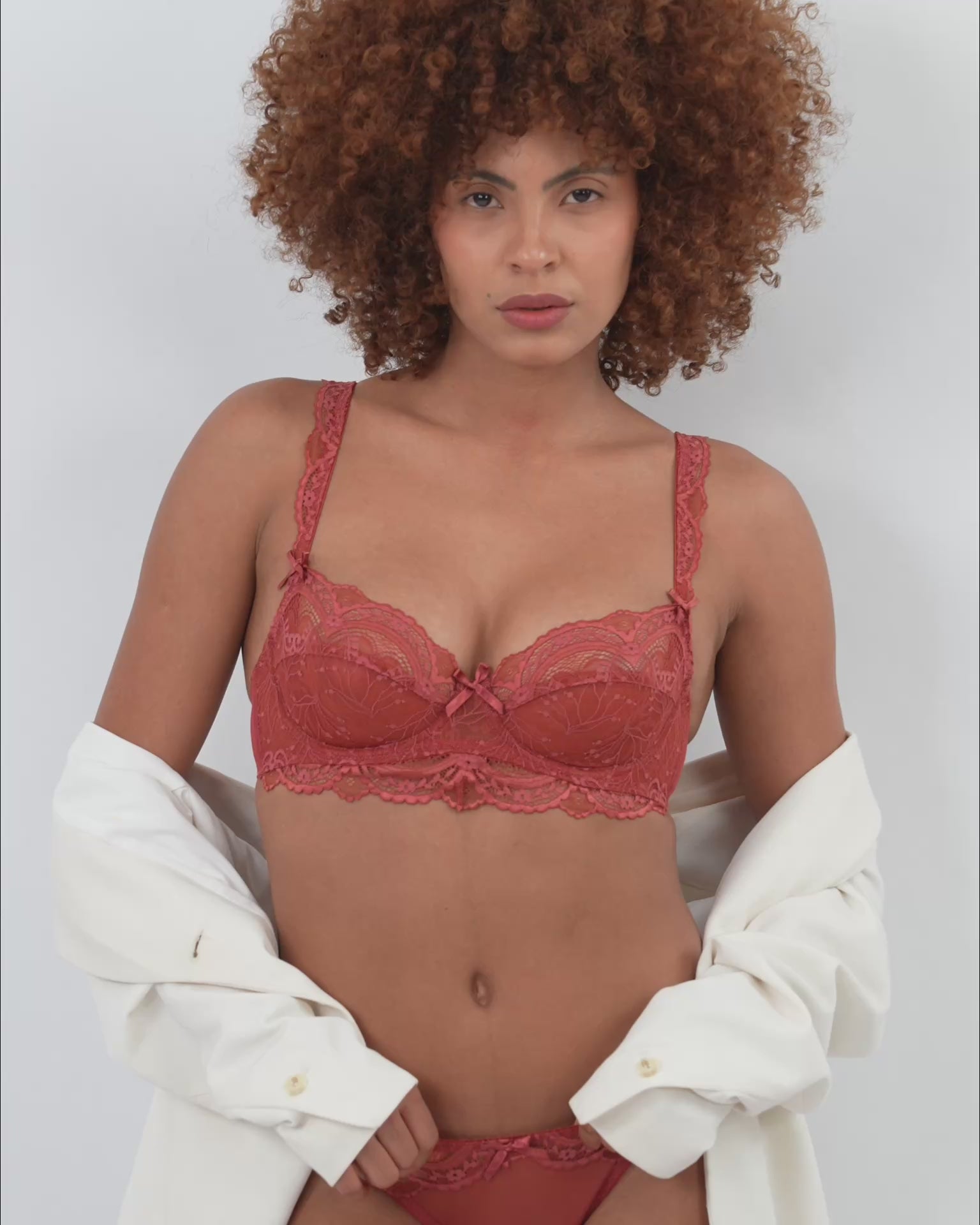 OLIVIA | Coral Lace Lingerie Set